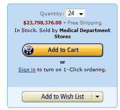 Quantity: 24 $23.798.376.00 Free Shipping In Stock. Sold by Medical Department Stores Add to Cart or Sian in to turn 1-Click on ordering. Add to Wish 