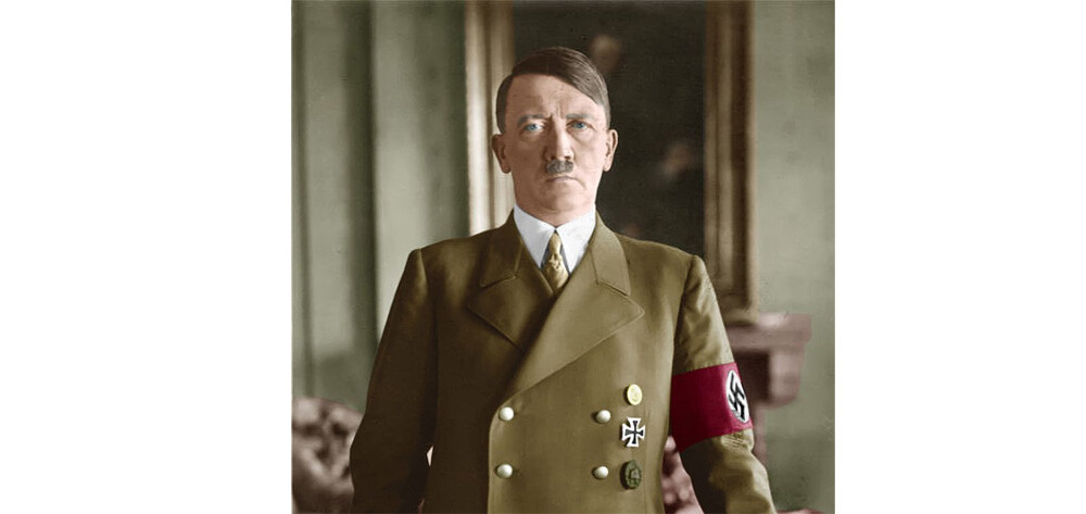 Colorized photo of Adolf Hitler.