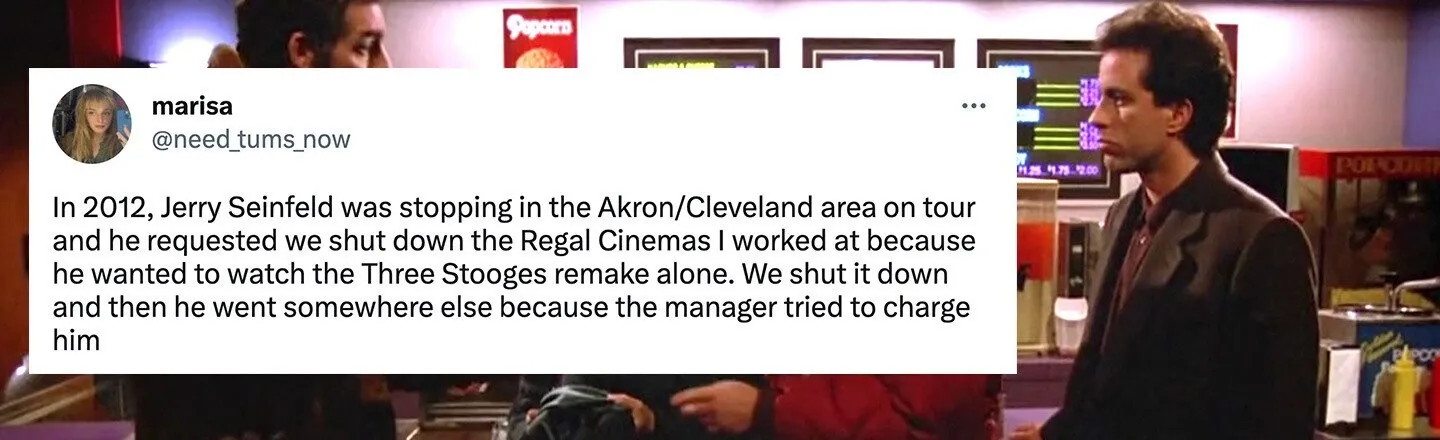An Ohio Movie Theater Worker Shares Her Story of Jerry Seinfeld’s Bizarre ‘Three Stooges’ Demands
