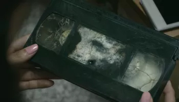 damaged VHS tape