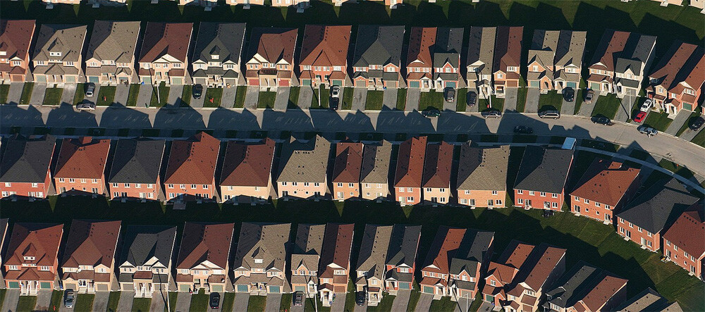 An aerial view of housing developments near Markham, Ontario