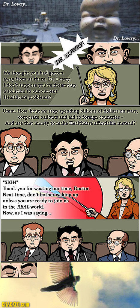 Dr. Lowry... Dr. Lowry... TOWRY! DR. We thought you had gotten away from us there, Dr. Lowry. I don't suppose you've dreamt up a solution to our curre