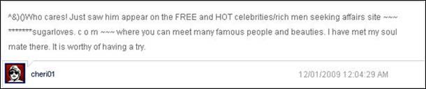 ^&)OWho cares! Just saw him appear on the FREE and HOT celebrities/rich men seeking affairs site n sugarloves. where you can meet many famous people a