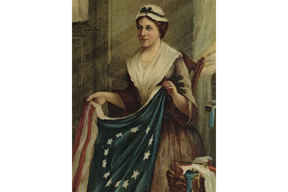 Depiction of Betsy Ross in 1893