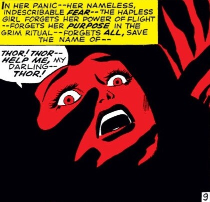 Thor comic book panel showing Jane Foster.