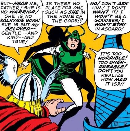 Thor comic book panel showing Jane Foster.