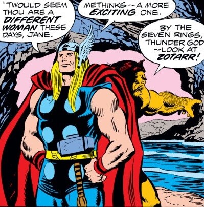 Thor comic book panel showing Ulik the Troll.