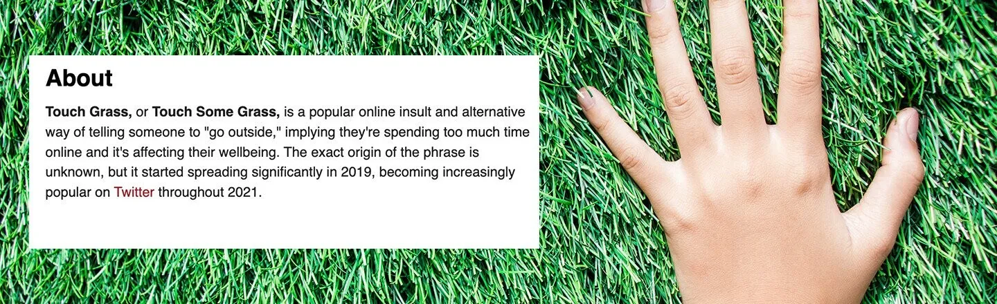 ‘Touch Grass’ Is Actually a Great Piece of Advice