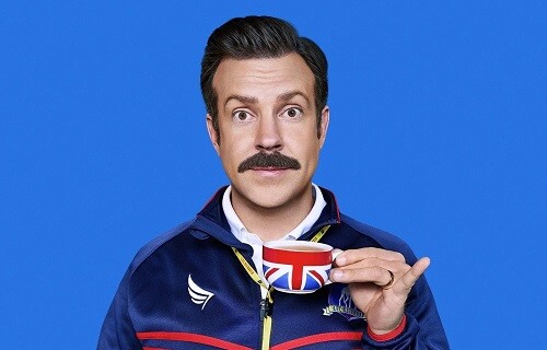 Jason Sudeikis as Ted Lasso.