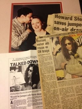Howard Ste saves jumpe on-air dr2- ETYAK Rockland aids worker rescue on GW Bridge DOWN TALKED H jumper oth Stern shos Wopdid-be A