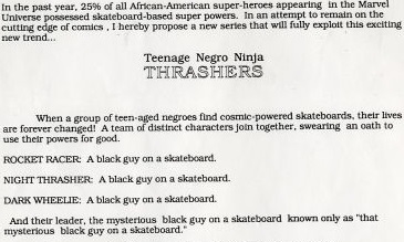 Teenage Negro ninja Thrashers memo