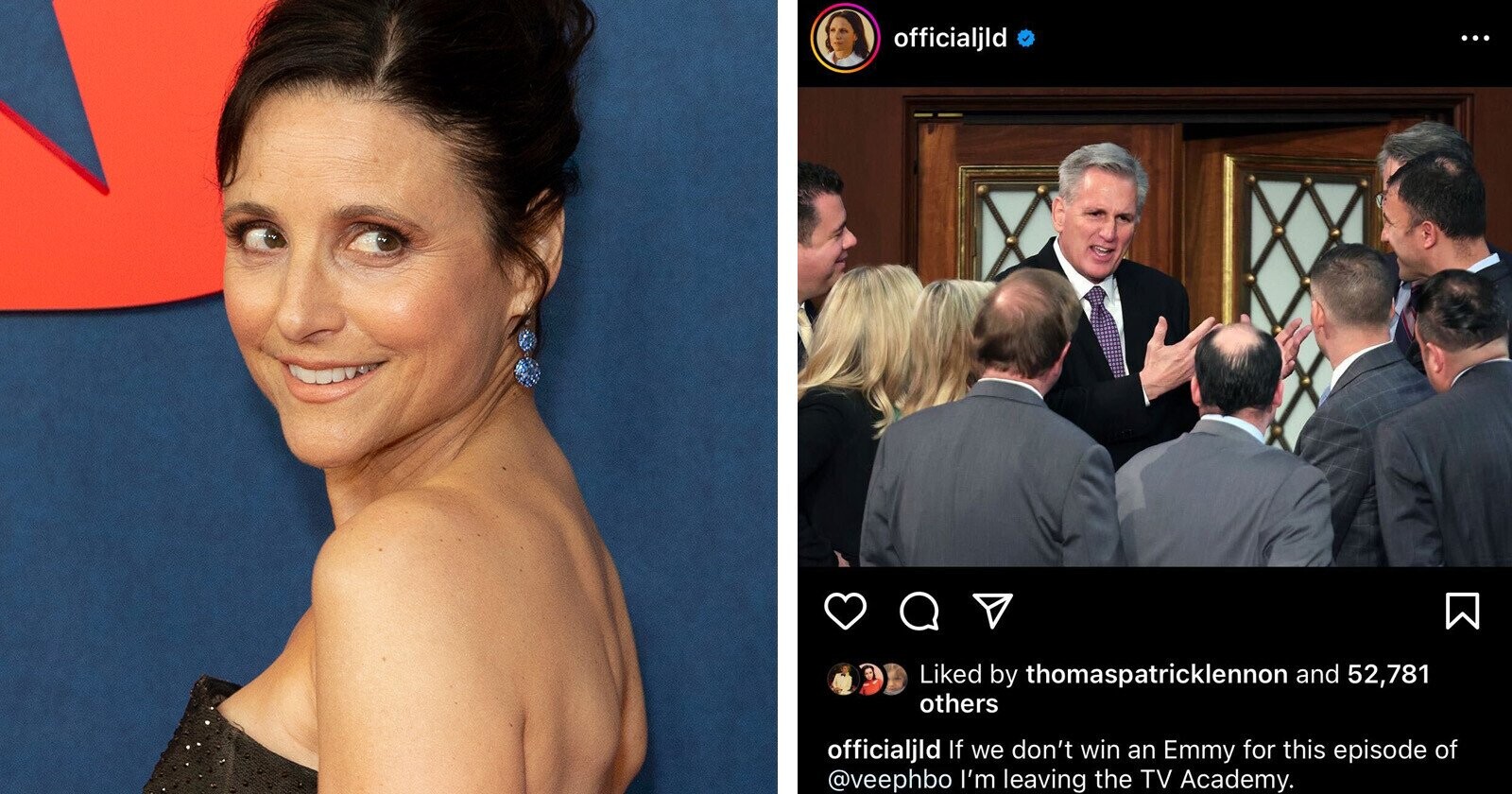 Julia LouisDreyfus Is Instagramming the Speaker of the House Hearings