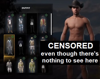 OUTFIT A CENSORED even though there's nothing to see here B