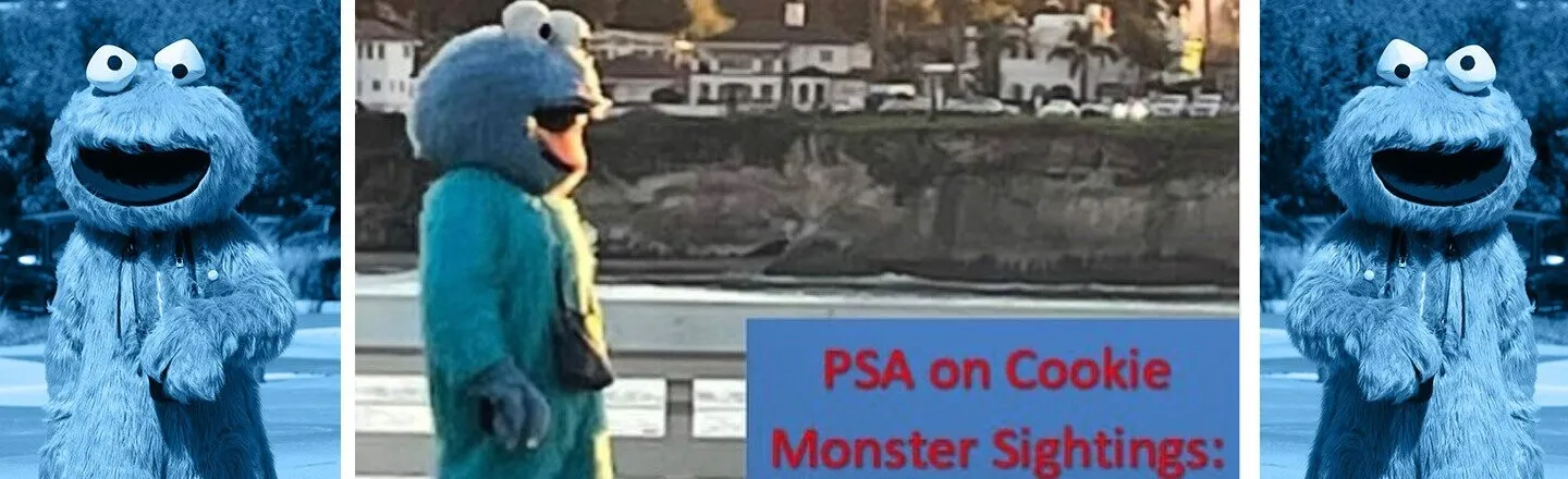 Adam Sandler Dressed as the Cookie Monster Is Terrorizing Santa Cruz