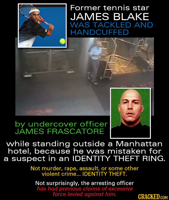 Tennis Player James Blake tackled by police in case of mistaken identity