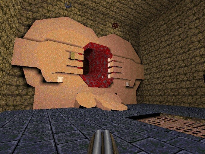 Goatse tribute on Quake