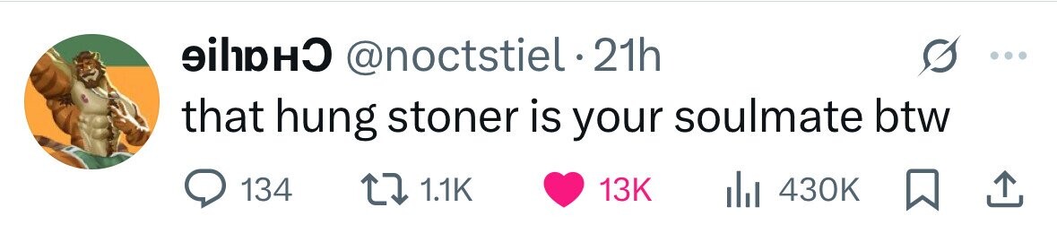 @noctstiel .21h that hung stoner is your soulmate btw 134 1.1K 13K 430K 