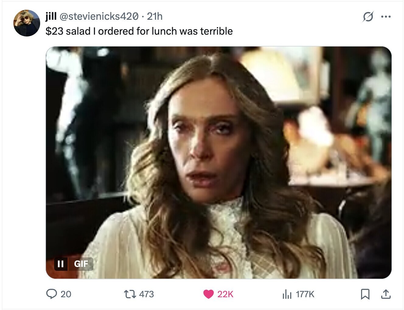 jill @stevienicks420.21h s ... $23 salad I ordered for lunch was terrible II GIF 20 473 22K del 177K