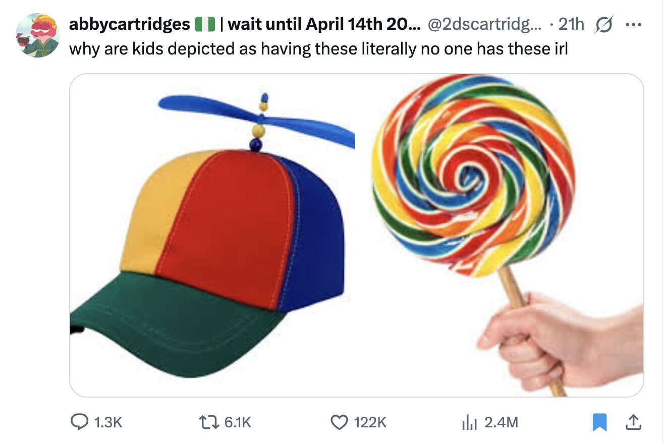 abbycartridges I wait until April 14th 20... @2dscartridg... 21h ... why are kids depicted as having these literally no one has these irl 1.3K 6.1K 122K del 2.4M