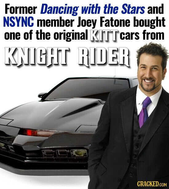 Former Dancing with the Stars and NSYNC member Joey Fatone bought one of the original KITT cars from KNIGHT RIDER CRACKED.COM