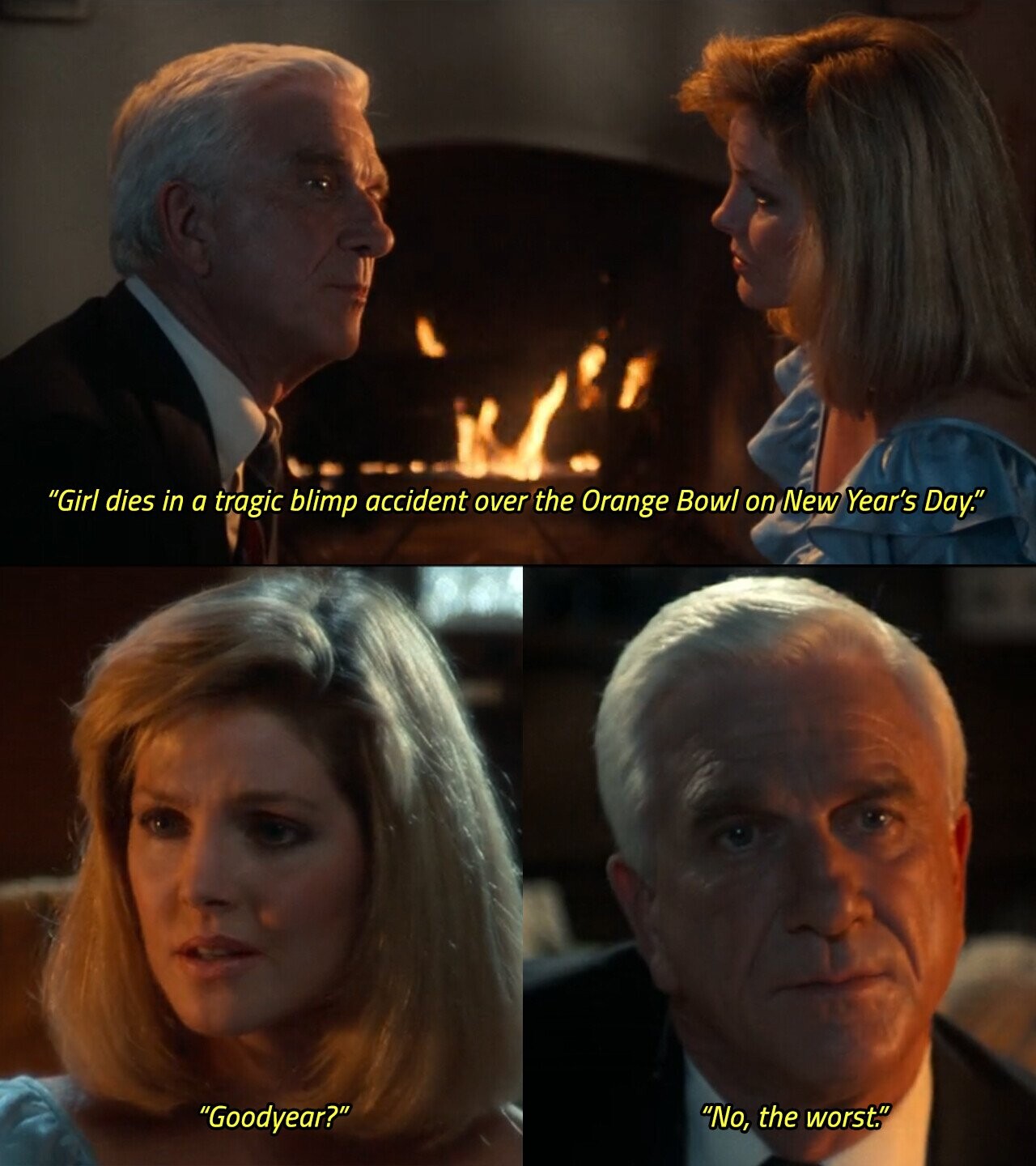 Girl dies in a tragic blimp accident over the Orange Bowl on New Year's Day. Goodyear? No, the worst.