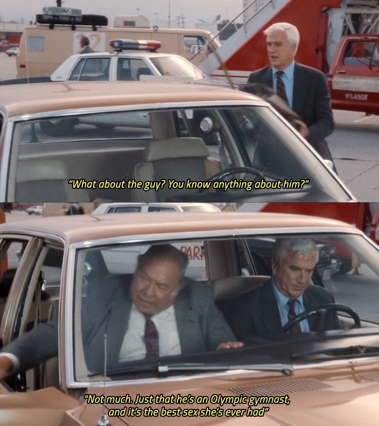 PS490F What about the guy? You know anything about him? PAR Not much. Just that he's an Olympic gymnast, and it's the best sex she's ever had