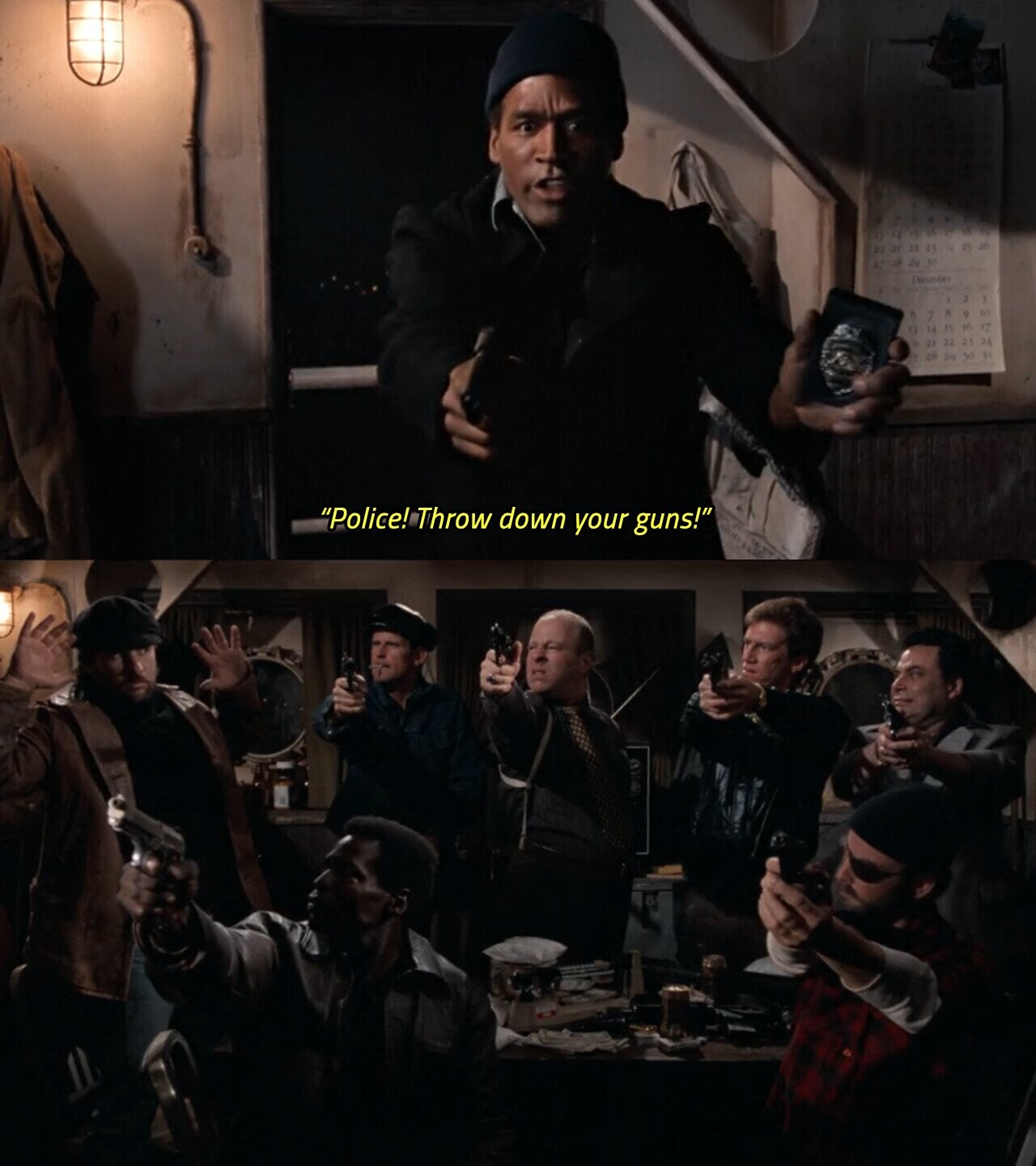 NT 25 20 DU DE 27 23 24 Decomico F 16 - قد - FOR Police! Throw down your guns!