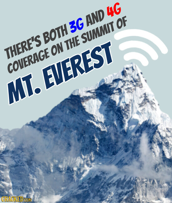 THERE'S BOTH 3G AND 4G COVERAGE ON THE SUMMIT OF MT. EVEREST GRACKED.COM
