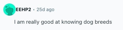EEHP2 25d ago I am really good at knowing dog breeds