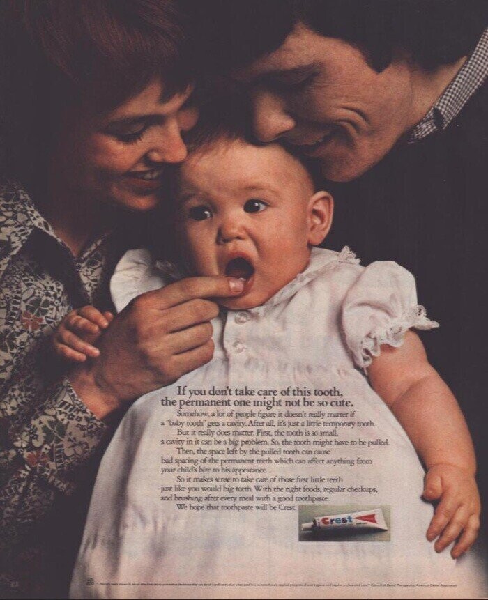 If you don't take care of this tooth, the permanent one might not be so cute. Somehow, a for of people figure it doesn't really matter if a baby tooch gets a cavity.After all, it's just a little temporary tooth But it really does matter. First, the tooch is so small, a cavity in it can be a big problem. So. the tooth might have to be pulled Then, the space left by the pulled tooth can cause bad spacing of the permanent teeth which can affect anything from your child's bite to his appearance So it makes sense to