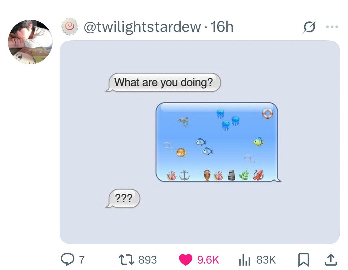 @twilightstardew16h ... 404 What are you doing? ??? 7 893 9.6K 83K 