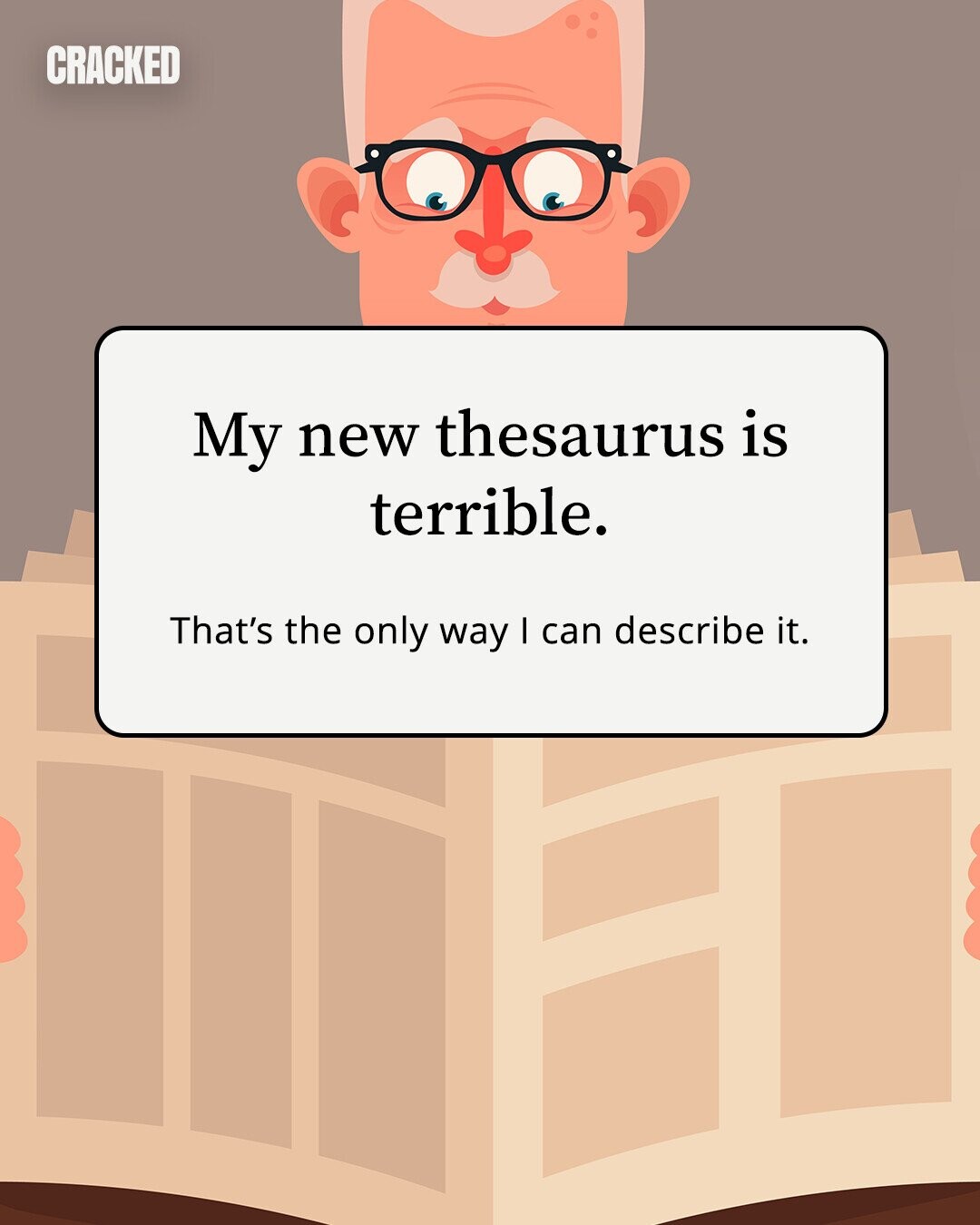 CRACKED My new thesaurus is terrible. That's the only way I can describe it. 