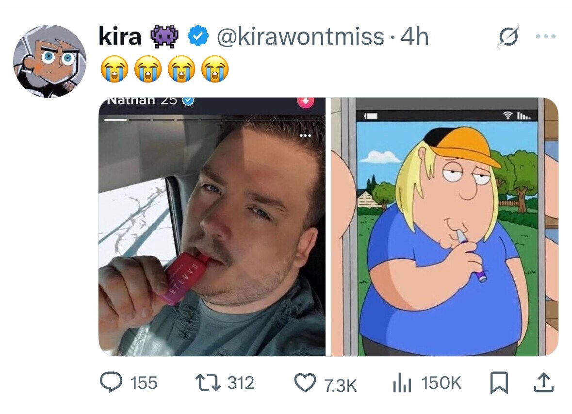 kira @kirawontmiss 4h ... Nathan 25 ЕГЕВУВ 155 312 del 150K 7.3K 