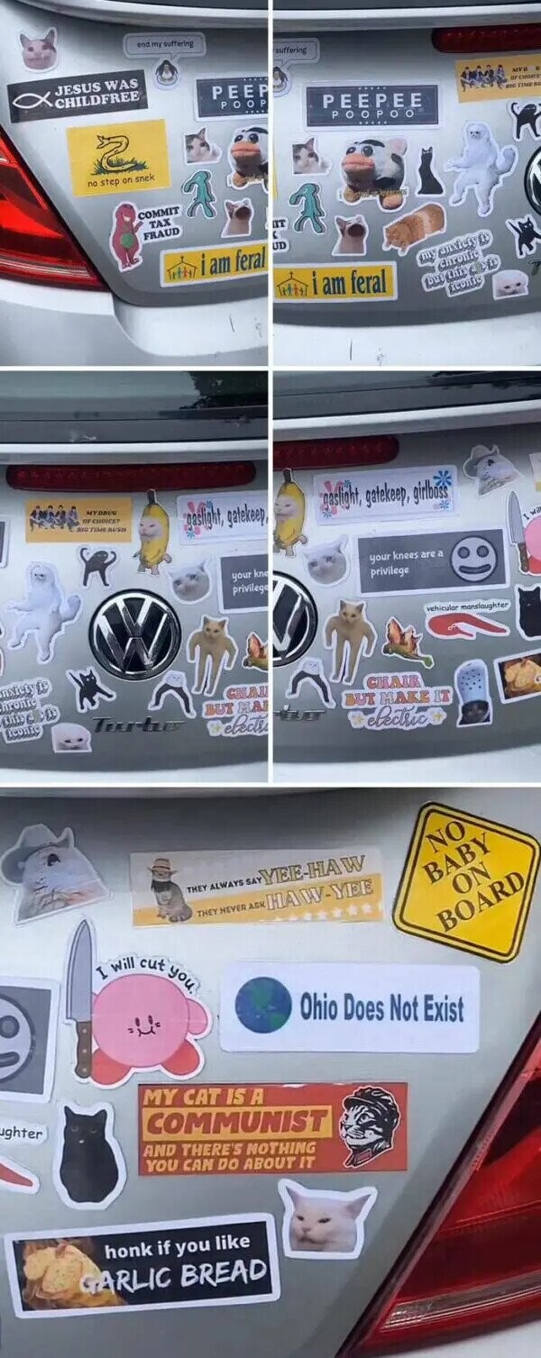 Photos Where Bumper Stickers Make an Interesting Stand