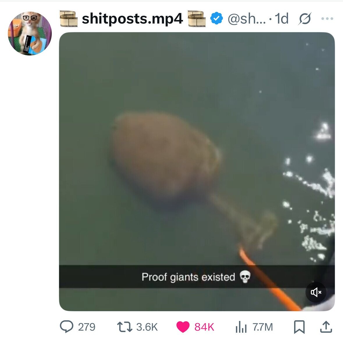 shitposts.mp4 @sh... 1d s ... Proof giants existed 279 84K 3.6K 7.7M 
