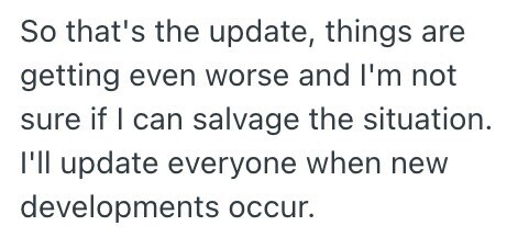 So that's the update, things are getting even worse and I'm not sure if I can salvage the situation. I'll update everyone when new developments occur.