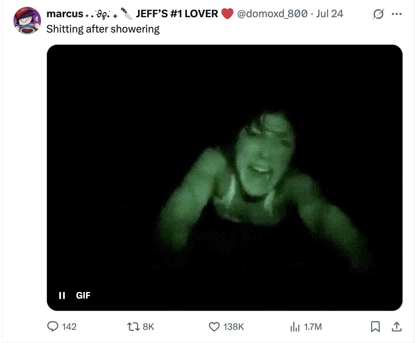 GROULT JEFF'S #1 LOVER marcus * .go. + @domoxd_800.Jul 24 ... Shitting after showering II GIF 142 8K 138K del 1.7M