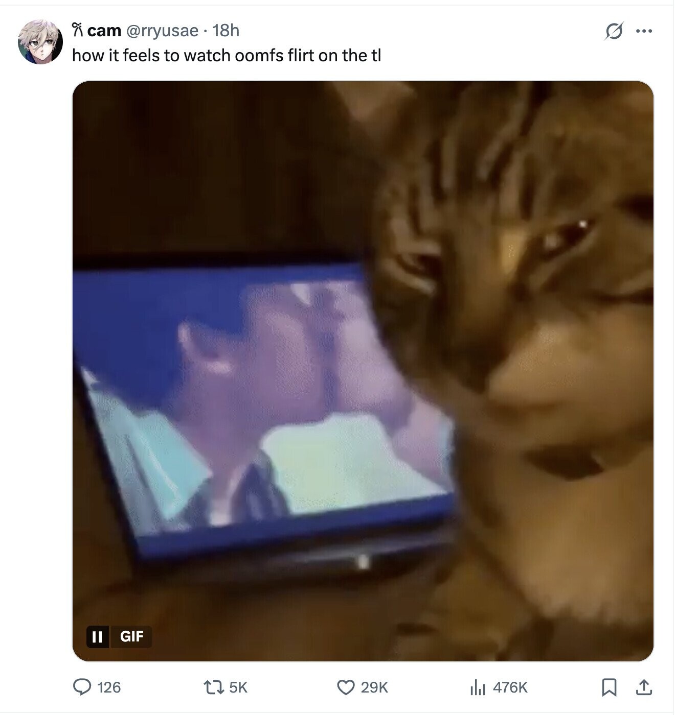 S ... of cam @rryusae. 18h how it feels to watch oomfs flirt on the tl GIF II 126 5K 29K 476K