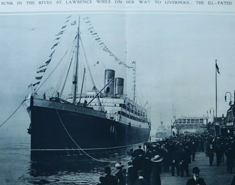 WHILE ON HER WAY TO LIVERPOOL THE ILL-FATED SUNK IN THE RIVER ST. LAWRENCE