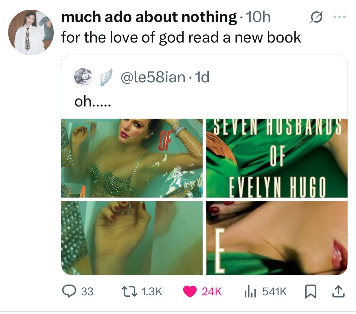 much ado about nothing 10h ... for the love of god read a new book @le58ian.1d oh..... SEVEN HUSBANUS OF OF EVELYN HUGO 33 1.3K 24K 541K 