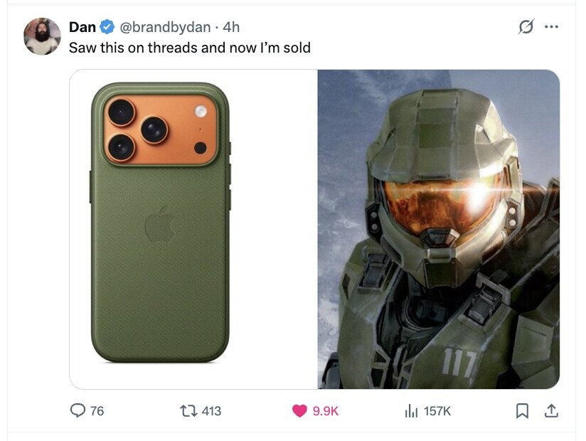 Dan s ... @brandbydan 4h Saw this on threads and now I'm sold 117 76 413 9.9K del 157K 