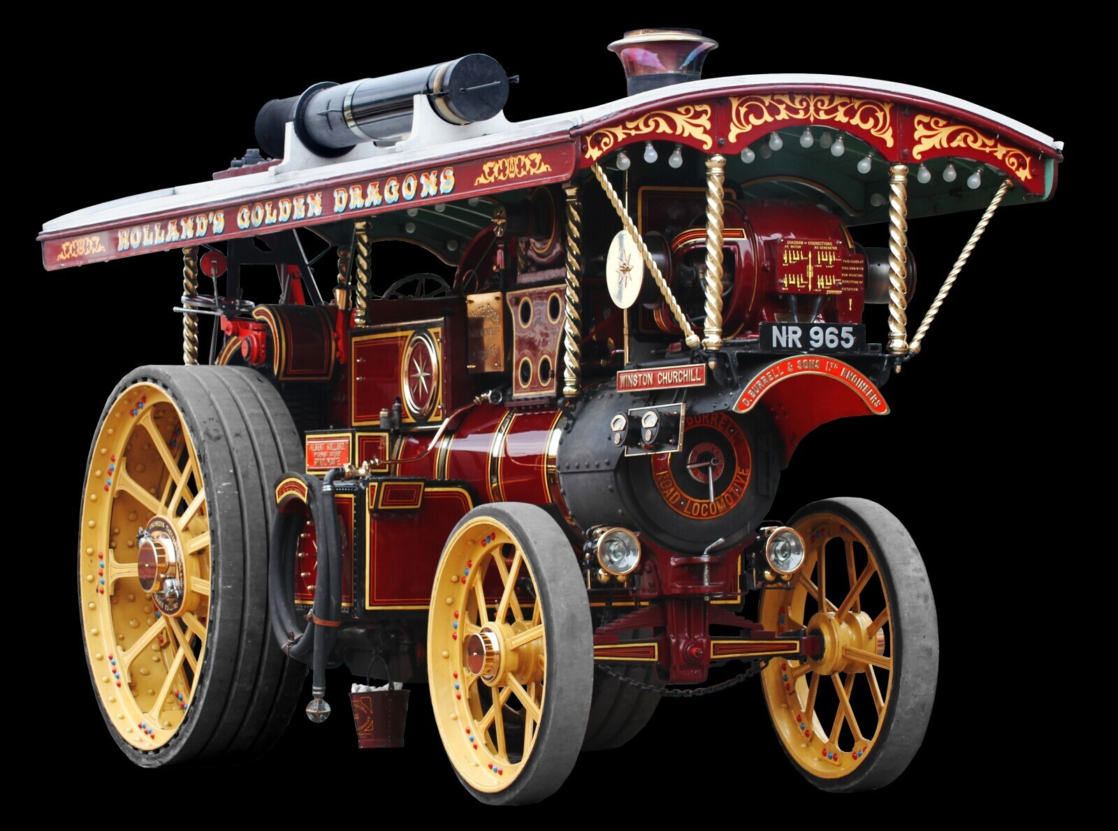 HOLLAND'S GOLDEN DRAGONS MENTSLITE NR 965 RDIEF WINSTON CHURCHILL BURRELL C 2n SOKS LTD ENGIREERS SURREITIV ALBER HOLLER PLAWE ENGINEERS ROAD