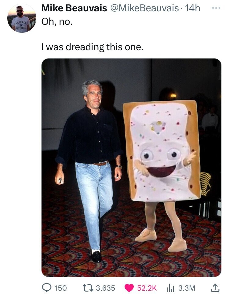 Mike Beauvais @MikeBeauvais14h ... TORONTO 4 Oh, no. AVERYDADI I was dreading this one. 52.2K 150 3,635 3.3M 