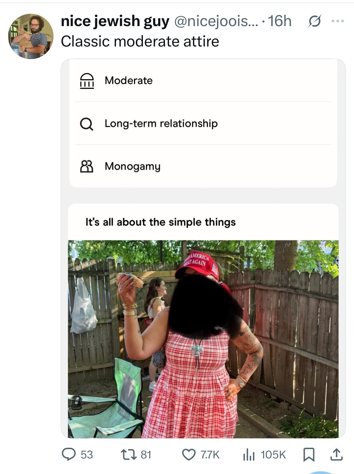 nice jewish guy @nicejoois... .16h s ... Classic moderate attire Moderate Long-term relationship Monogamy It's all about the simple things AMERICA BATAGAIN 53 7.7K 81 105K