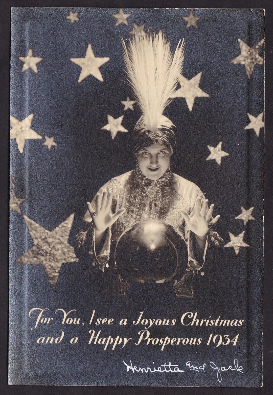 Tor You, I see a Joyous Christmas and a Happy Prosperous 1934 Henrietta and gack