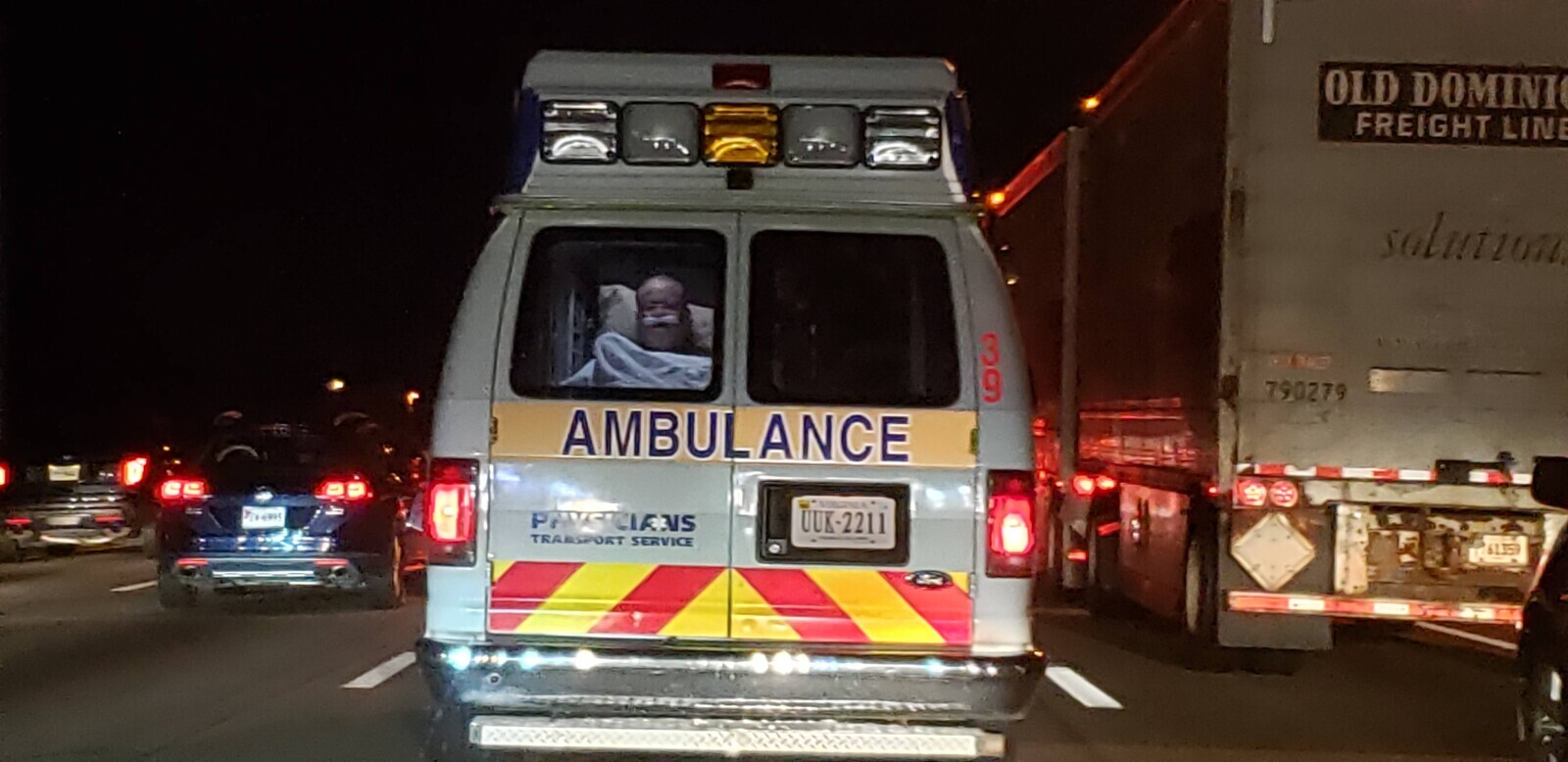 OLD DOMINI FREIGHT LINE solution. 790279 ow AMBULANCE - UUK-2211 PRYSICIANS TRABSPORT SERVICE 61359