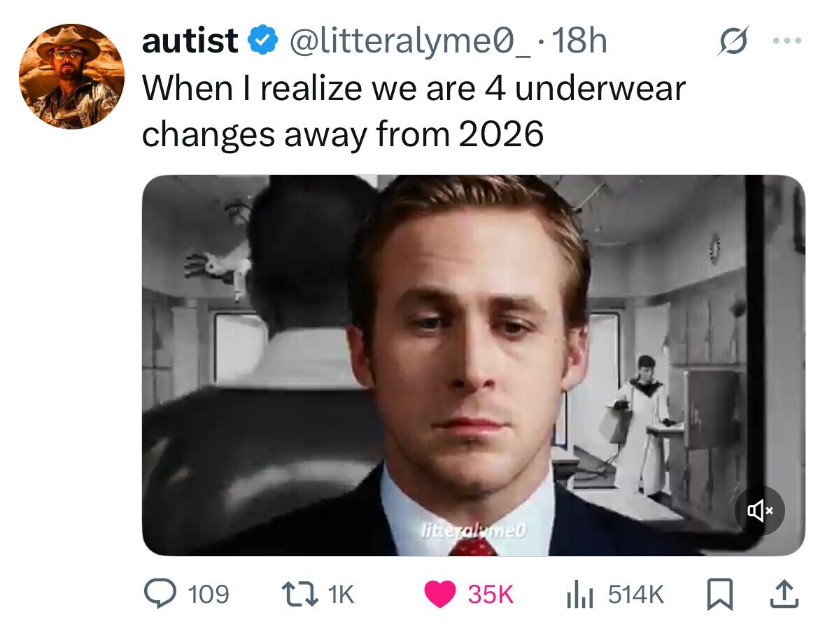 autist @litteralyme0_. 18h ... When I realize we are 4 underwear changes away from 2026 litteralume0 109 1K 35K del 514K 