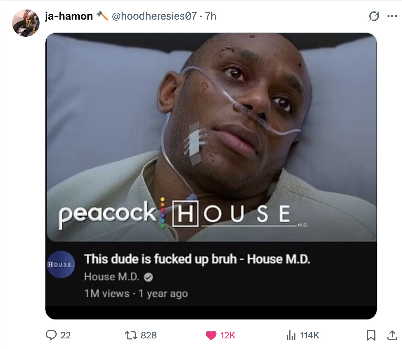 @hoodheresies07.7h s ... ja-hamon HOUSE peacock M.D. This dude is fucked up bruh-House M.D. HOUSE House M.D. 1M views 1 year ago 828 22 12K del 114K