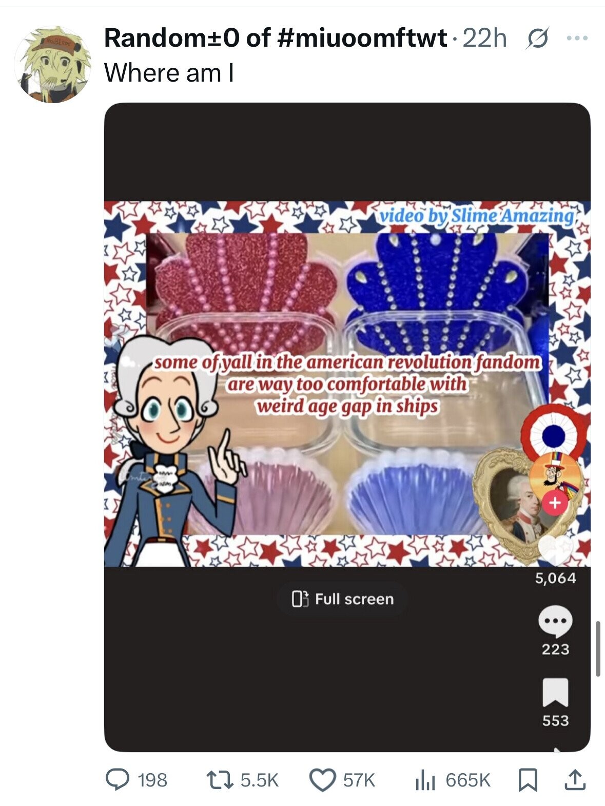 RoBLox Random+0 of #miuoomftwt 22h s ... Where am I video by Slime Amazing some of yall in the american revolution fandom are way too comfortable with weird age gap in ships + 5,064 Full screen ... 223 553 198 5.5K 57K 665K 