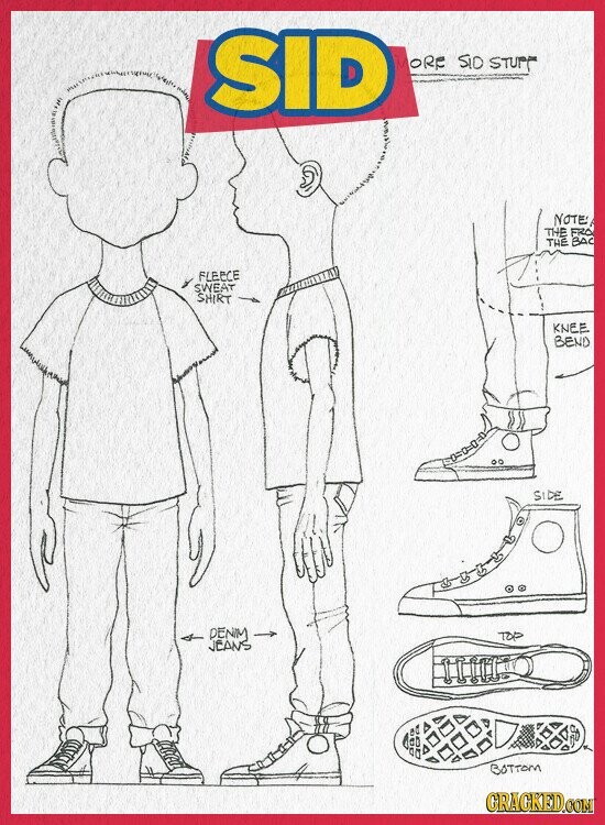 SID ORE SID STUFF NOTE THE FRO THE BAC FLEECE SWEAT SHIRT KNEE BEND SIDE DENIM JEANS BOTTOM GRAGKED.COM